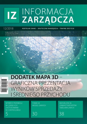 Informacja Zarządcza Wydanie 12/2018 - Dodatek Mapa 3D – graficzna prezentacja wyników sprzedaży i średniego przychodu Informacja Zarządcza Wydanie 12/2018 - Dodatek Mapa 3D – graficzna prezentacja wyników sprzedaży i średniego przychodu